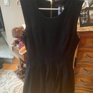 BCBG MAXAZRIA Little Black Dress Heavyweight Fit & Flare Zip Back Above Knee L